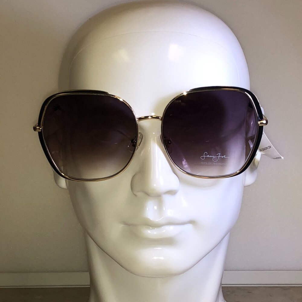 Sean John Black & Gold Oversized Sunglasses